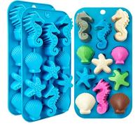 3PCS Ocean-Themed Silicone Molds Set - Starfish Seashell Seahorse Mold for Chocolate, Candy, Jelly, Ice Cube & DIY Resin Art, Candles, Soap Making Birthday Craft Supplies Beach Parties Decor Gift Idea
