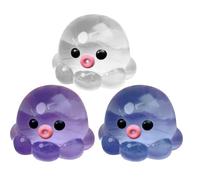 3Pcs Octopus Fidget Toy - Soft Squishy Stress Relief Ball, Handmade Bubble Sea Animal For Kids Adults Classroom Home School Travel, 6x6x6cm