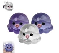 3PCS Octopus Squishy Fidget Toy, Cute Crystal Octopus Squeeze Toy, Soft Octopu Stress Ball For Adults Kids, Homemade Bubble Squeezer, Funny Sensory Stress Toys, For Travel School Classroom Home