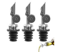 3Pcs Olive Oil Dispenser Spouts, 304 Stainless Steel Automatic Bottle Pourers, Drip-Free Self-Closing Oil Pour Spouts for Olive Oil Vinegar Wine Liquor, Fits 18-20mm Standard Bottles