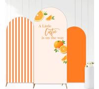 3Pcs Orange Baby Shower Backdrop Covers a Little Cutie is on the Way Decor