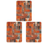 3PCS Orange Grid Lines Car Air Freshener Hanging Scented Cards Cute White Car Fresheners Long Lasting New Cars Scents for Women Men Natural Air Freshener with Lanyard Automotive Freshies