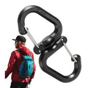 3pcs Outdoor 360 Rotating Hook - Camping Double Hooks, Locking Hooks | Portable S Chain Hooks, Multi-Use Backpack Carabiner With 360 Degree Swivel For Backpacks, Dog Walking