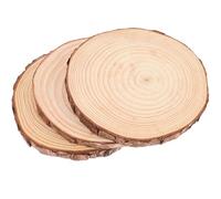 3pcs Outdoor Garden Stepping Stones Set, Natural Wood Slice Pathway Stones 18-20cm Diameter 2cm Thick, Decorative Walkway for Garden Path and Patio