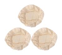 3pcs Oval Bread Basket Cover Cloth for Kitchen Pastry Making, Khaki