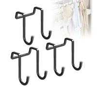 3Pcs Over Cabinet Hooks, Over The Door Cabenit Hooks S-Shaped, Wall Kitchen Towel Hook for Cabinets Closet Wardrobe Door Drawer Hook Bathroom Hanging Coat Clothes Bags