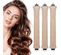 3pcs Overnight Heatless Curling Rollers, Soft Flannel Blowout Rods with Hook, No Heat Hair Curling Tool, Sleep-In Curlers for Healthy Curls, Hair Styling Accessories