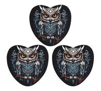 3PCS Owl Car Air Freshener Hanging Scented Cards Cute Black Car Fresheners Long Lasting New Cars Scents for Women Men Natural Air Freshener with Lanyard Automotive Freshies