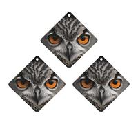 3PCS Owl Eyes Car Air Freshener Hanging Scented Cards Cute Gray Car Fresheners Long Lasting New Cars Scents for Women Men Natural Air Freshener with Lanyard Automotive Freshies