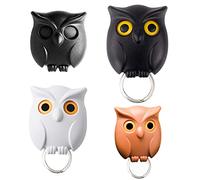 3PCS Owl Key Holder Cute Owl Key Holder Automatic Open Close Eyes Magnetic Night Owl Keying Holder Wall Mounted Owl Key Hooks with Wall Self-Adhesive Tape