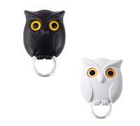3PCS Owl Key Holder for Wall, Cute Night Owl Keyring Holder Hooks with Magnetic Design, Auto Open Close Eyes Owl Wall Hanging Key Hook, Wall Mounted Keychain Hanger Storage Decoration