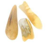 3pcs Ox Horn Guasha Boards for Face and Arms Massage | Mellow Texture, Home Spa Use, Skin-friendly Surface, for Practitioners and Self-care Enthusiasts