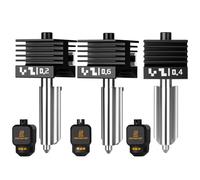 3PCS P2S/X2D High Speed Integrated Quick Swap Hotend,0.2mm+0.4mm+0.6mm Hardened Steel Nozzle High Temp Extruder Hot End Replacement with Silicone Cover Compatible with Bambu Lab P2S and X2D 3D Printer