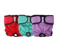 3pcs Pack Female Dog Nappies, Washable Reusable Adjustable Pet Diapers for Heat, Period, Incontinence, Menstrual Issues, Puppy Sanitary Panties (Red+Green+Purple, XL(Fit 41-65cm Waist), count, 3)