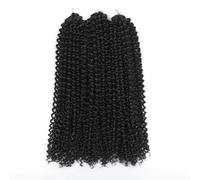 3Pcs/Pack Kinky Curl Ombre Color 12 Inch Afro Kinky Twist Hair Crochet Braids Soft Synthetic Crochet Hair Extensions (12 Inch Black)