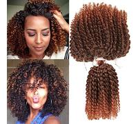 3pcs/pack Marley bob Kinky Curl 8 Inch Afro Kinky Twist Hair Soft Synthetic Crochet Braiding Hair Extention (1B/30)