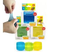 [3pcs Pack, Random Color] Chilly Cube, 5.5cm 2.2" Squishy Ice Cube Soft Sensory Fidget Stress Ball Squeeze Toy, Anti Anxiety Stress Relief Toys for Kids Teen and Adults Party Favors Gift (Transparent)