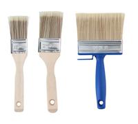 3Pcs Paint Brush Set For Home Renovation - Assorted Brushes For Wall And Trim Painting Diy Decorating Hand Tool Set
