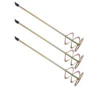 3PCS Paint Mixer Paddle for Drill with Twin Helix Steel Blade | Golden Carbon Steel Build, Quick Connect Shaft, for Drywall Compound, Thinset and Epoxy Prep