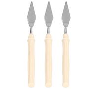 3PCS Palette Knife Set Multipurpose Hangable Plastic Handle Oil Painting Tools for Artists Watercolor Acrylic Nail Painting Wood Color