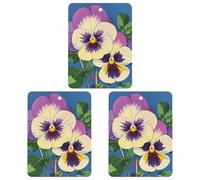 3PCS Pansy Perfection Print Car Air Freshener Hanging Scented Cards Cute Black Car Fresheners Long Lasting New Cars Scents for Women Men Natural Air Freshener with Lanyard Automotive Fres