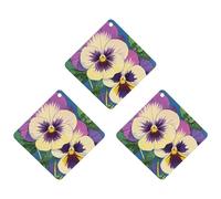 3PCS Pansy Perfection Print Car Air Freshener Hanging Scented Cards Cute Gray Car Fresheners Long Lasting New Cars Scents for Women Men Natural Air Freshener with Lanyard Automotive Fresh