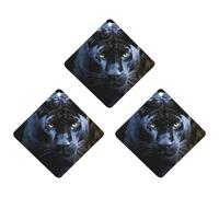 3PCS Panther With Blue Eyes Car Air Freshener Hanging Scented Cards Cute Gray Car Fresheners Long Lasting New Cars Scents for Women Men Natural Air Freshener with Lanyard Automotive Fresh