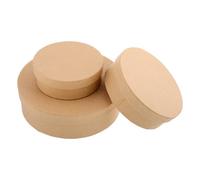 3pcs Paper Gift Boxes for Crafters and Bakers, Khaki | Paintable Surface, Versatile Storage, for Makeup Accessories, Art Supplies, Dessert Table Display