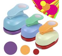 3Pcs Paper Punches for Crafts, Circle/Star/Heart Hole Punch, DIY Colorful Handmade Punch Cutter Easy to Use Embossing Machine for Scrapbooking, Crafting, Card Making (set 4)