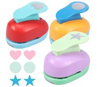 3Pcs Paper Punches for Crafts, Circle/Star/Heart Hole Punch, DIY Colorful Handmade Punch Cutter Easy to Use Embossing Machine for Scrapbooking, Crafting, Card Making (set 1)