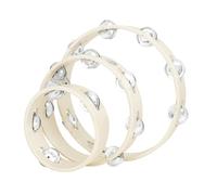 3Pcs Party Tambourines Row Wood Single Rings Musical Craft Toy Bells Handheld Adults Kid Tambourine Metal Tambourine For Kids Orff Instruments Musical Expression Bells Drum Accessories