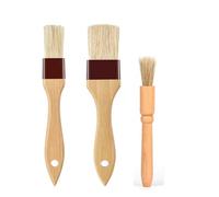3Pcs Pastry Brushes,Wooden Durable Basting Brush,Heat Resistant and Waterproof Cooking Brush,Barbecue Oiling Brush,Sauce Brush