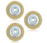 3Pcs Patio Cleaner Wire Brush for Ryo-bi RAC814 Replacement Steel Wire Wheel Brush with 16mm Arbor Hole for RY18PCA-0 OPC1800 OPC1815 EFB 400/401 and More, Rust and Debris Removal (115mm*16mm*10mm)