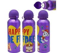 3Pcs Paw Patrol Purple Aluminium Water Bottles for Kids - 0.5L BPA-Free Leakproof Drink Bottle - Lightweight & Durable Sports Bottle for School, Travel, Summer Outdoors & Fitness - Ages 3+