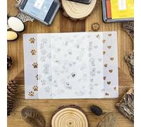 3pcs Paws Love Pets Floral Wall Stencils Template Reusable Spray Paint Stencils for Craft Painting on Wood Craft Canvas Walls Wood Decorations DIY Scrapbooking