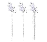 3pcs Pearl Hair Sticks Vintage Retro Flower Hairpins
