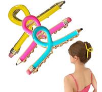 3Pcs Pencil Hair Claw Clips, Flat Claw Clips For Women, Back to School Hair Clip Cute Pencil Nonslip Hair Clamp Clips for Thick and Thin Styling Accessories for Teacher Girls (Mix)