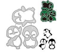 3PCS Penguin Dies for Card Making,Me/tal Die Cuts,Penguin Cutting Dies,Dies for Card Making,Christmas Dies for Card Making,Cut Stencils,Card Paper Craft DIY Template Me/tal Cutting Dies,Card Making