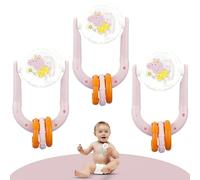 3PCs Peppa Pig Rattle Set, Soothing Teether Newborn Baby Rattle Sensory Teether Toys, Baby Games Toddle Rattle Grasping Toy Set for Toddler 3+ Months