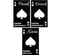 3PCS Personalised Bottle Openers Credit Card Size, Groomsmen Best Man Gifts for Wedding Bachelor Party, Stainless Steel Beer Bottle Opener, Spade A Black