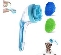 3Pcs Pet Bath Brush,Dog Scrubber for Bath,2 in 1 Dog Bath Brush, Dog Scrubber with Built-in Shampoo Dispenser,Grooming Massage Brush for Long Short Haired Dogs Cats Shower Supplies Set