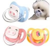 3Pcs Pet Dog Silicone Pacifier, Puppy Calming Pacifier, Dog Pacifier, Pet Chew Toy, Dog Pacifier Chew Toy, Pacifier Dog Toy for Small Dog, Dog Dummy, Calming Teeths Dog Toy (3Pcs -Mix)
