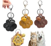 3PCS Pet Fur Keepsake Keyring, Dog Cat Fur Keepsake Keychain, Leather Pet Keychain for Hair Collection & Storage, Memorial Gifts for Cats & Dogs, Paw Pendant Leather Hair Keepsake Pet Memorial Keyring