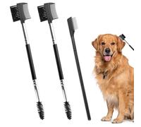 3PCS Pet Grooming Comb, Double-Head Plastic Grooming Comb, Soft Bristles Eye Cleaning Brush for Dogs, Puppies, and Cats, Facial Brush for Gently Removing Tear Stains, Mucus, Crusts, Boogers and Fleas