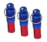 3pcs Pet ID Tags Brass Dog ID Tags Shape Cat ID Tags Customed Animal Name Address Identification Barrel Tube Collar for Cat Dog Puppy Blue