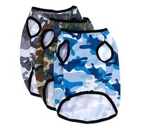 3pcs Pet Vest Dog Camouflage Clothes Boys Vest Apparel Small Dog Shirts for Boys Dreses Camo Vest Dog Camouflage Vest Do (A M)