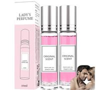 3pcs Pheromone Perfume for Women and Men 10ml, Natural Rose Scent Long Lasting Perfume Oil, Fresh Floral Roll On Perfume, Gift Romantic Set for Valentine's Day (Rose-2pc)