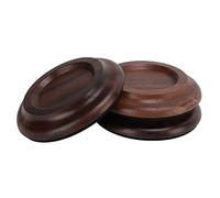 3Pcs Piano Caster Pads, Upright Grand Piano Non Slip Casters Cups, Durable Sound Insulation Floor Protectors for Hardwood Floors, Includes 3 Foot Pads with Vibration Free Chassis E (black walnut)