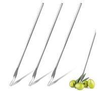 3PCS Pickle Fork, Olive Fork, Pickle Forks Silverware Sets, Kitchen Silverware Sets, 8.6 Inch Long Handle Appetizer Fork for the Jar, Olive, Dessert Fruit, Cake (Sliver)