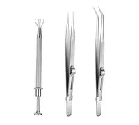 3Pcs Piercing Ball Grabber Tool Set, Tweezer Stainless Steel Diamond Holder Pick-Up Tool Diamond Piercing Clamp for Jewelry Making
